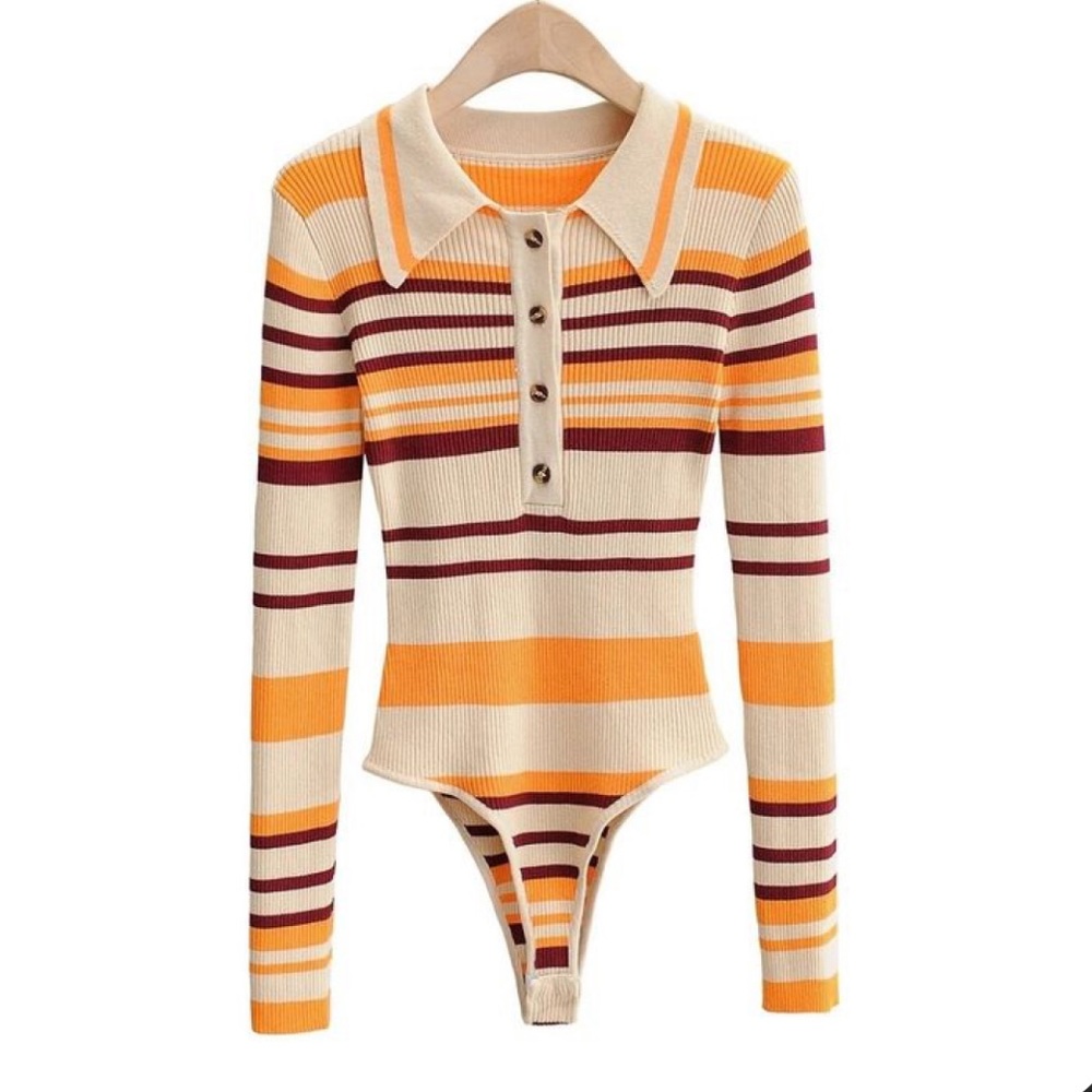 NWT Striped Knit Bodysuit, Size M